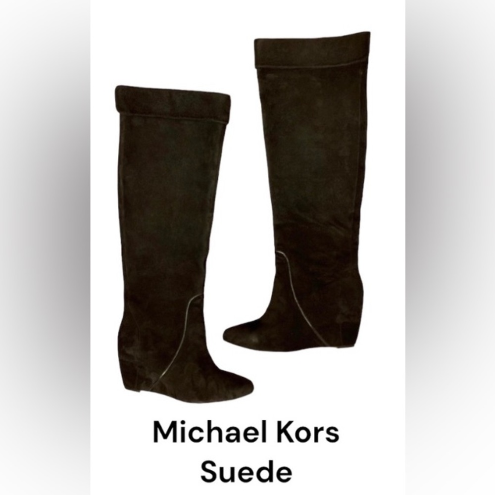 Michael Kors - Over the knee suede wedge boots - Picture 1 of 12